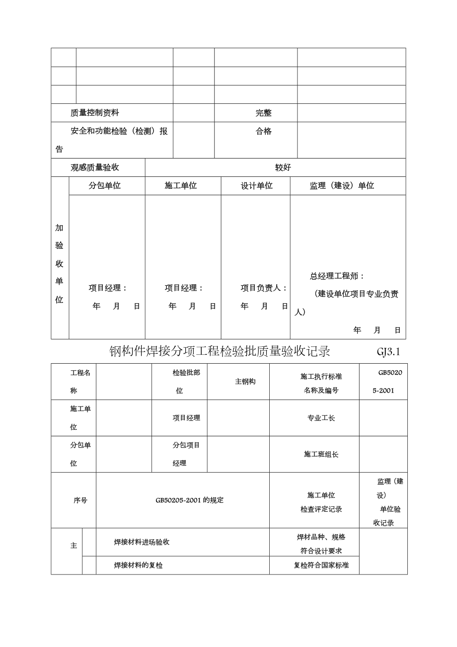 钢结构工程竣工验收资料模板.doc_第3页