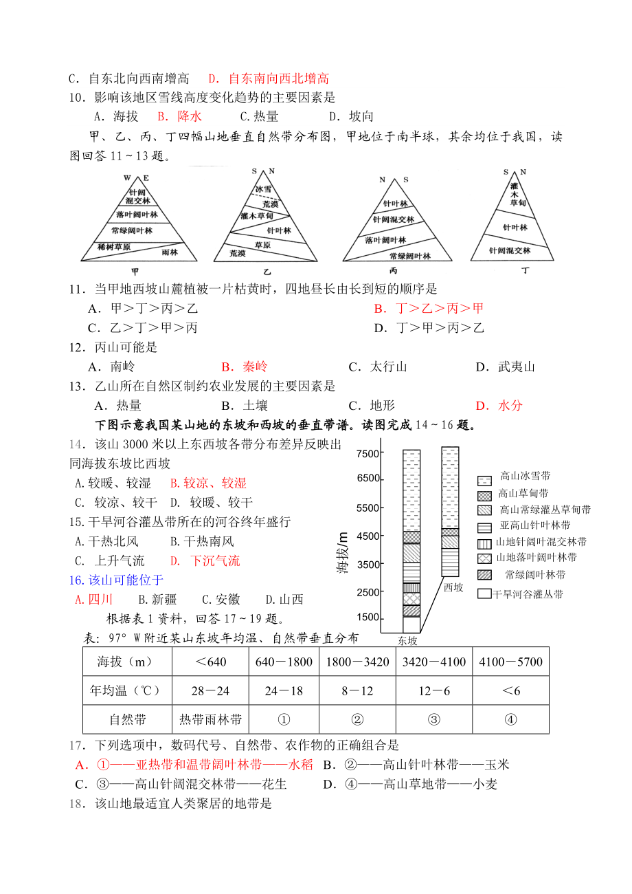 高三复习题整体性与差异性.doc_第3页