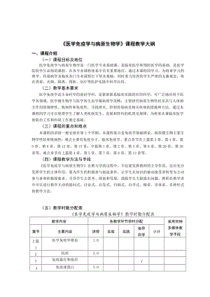 《医学免疫学与病原生物学》教学大纲分解.doc