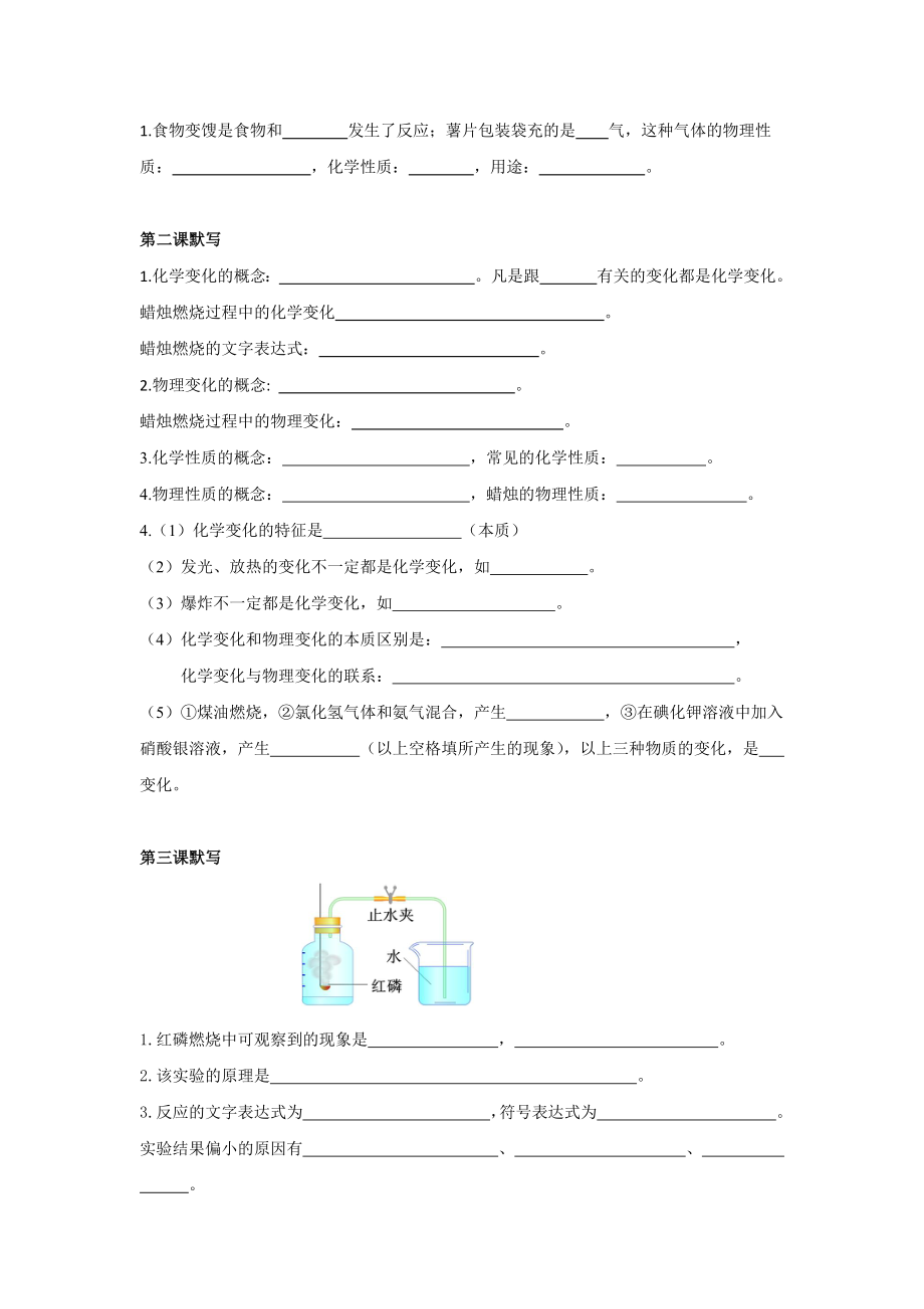 2019沪教版九年级上册化学知识点默写(含答案).docx_第2页