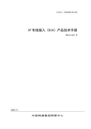 IP专线接入（DIA）产品技术手册.doc