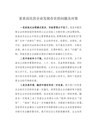 某某县民营企业发展存在的问题及对策.docx