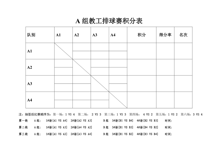 篮球单循环积分淘汰制赛程表积分表对阵表汇总.doc_第3页