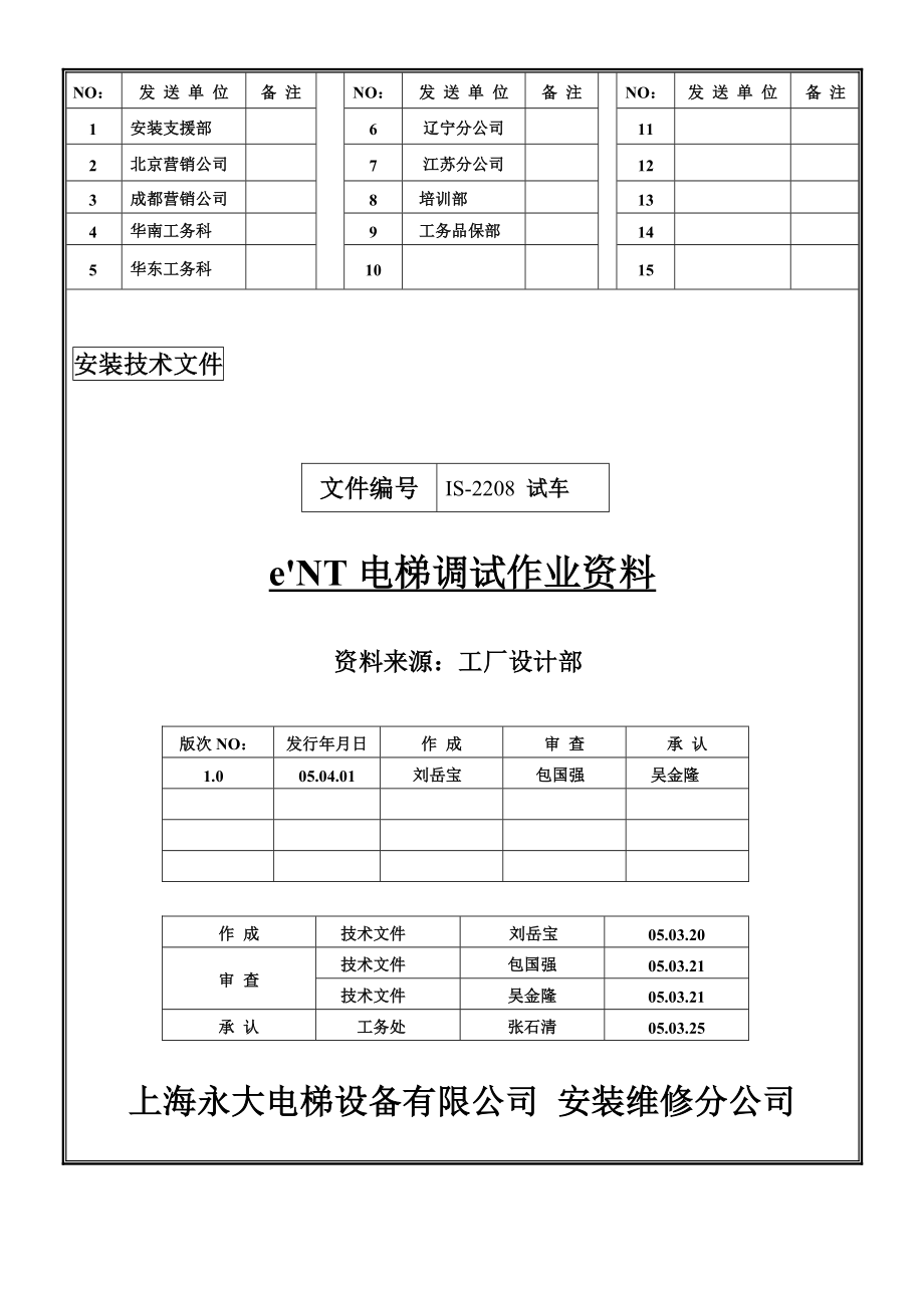 XX电梯调试说明书.doc_第1页