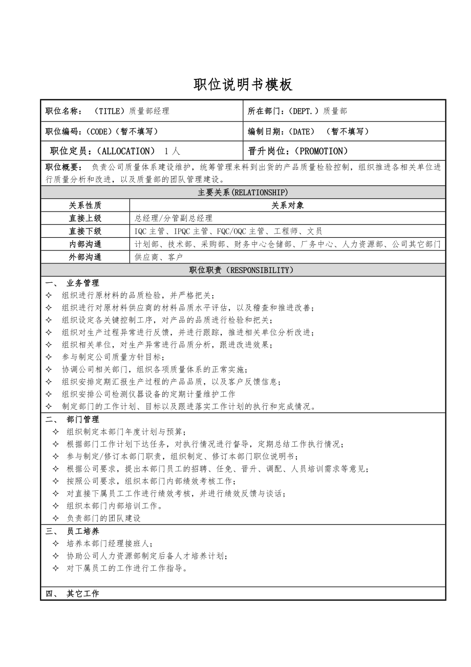 质量部岗位职责说明书.doc_第3页