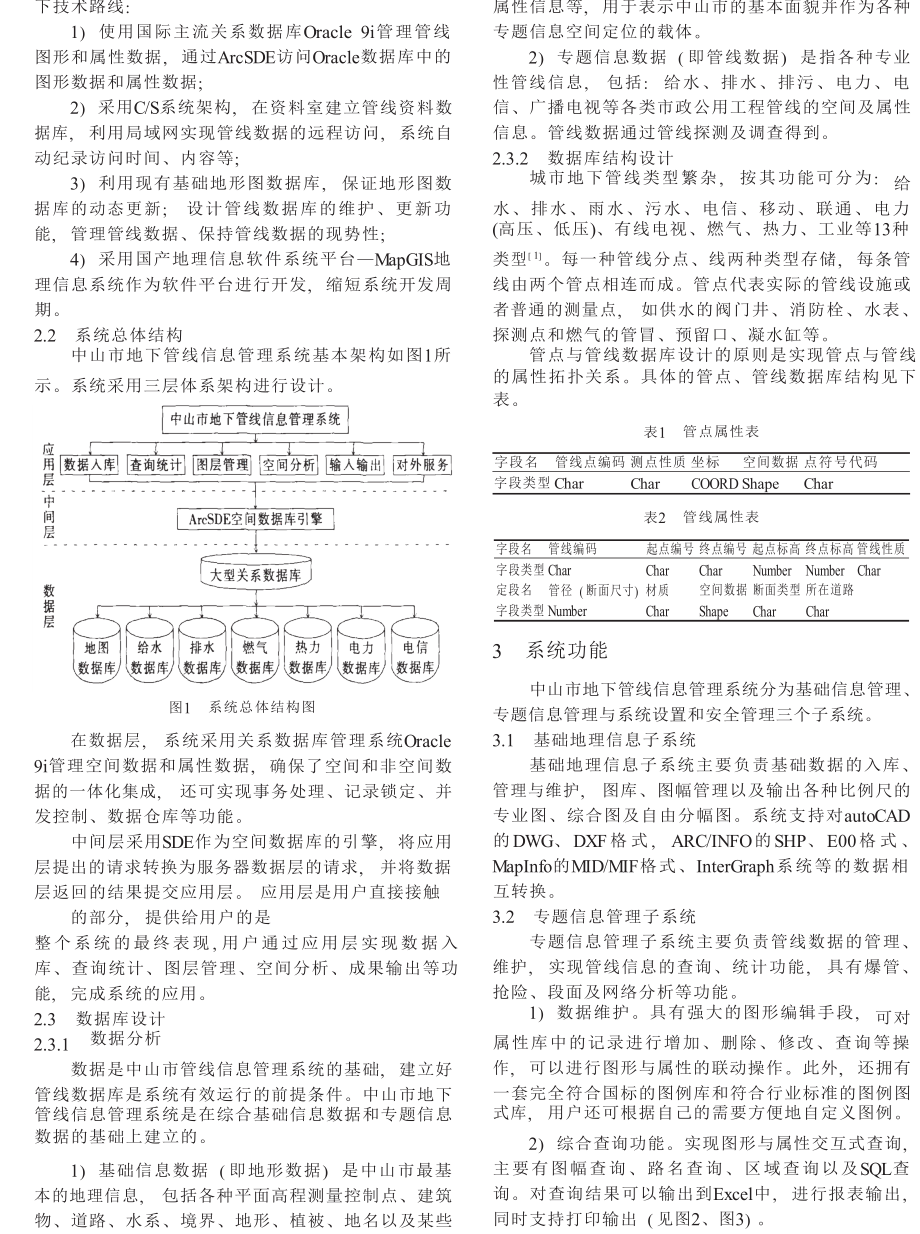 中山市地下管线信息管理系统的设计与实现.doc_第2页