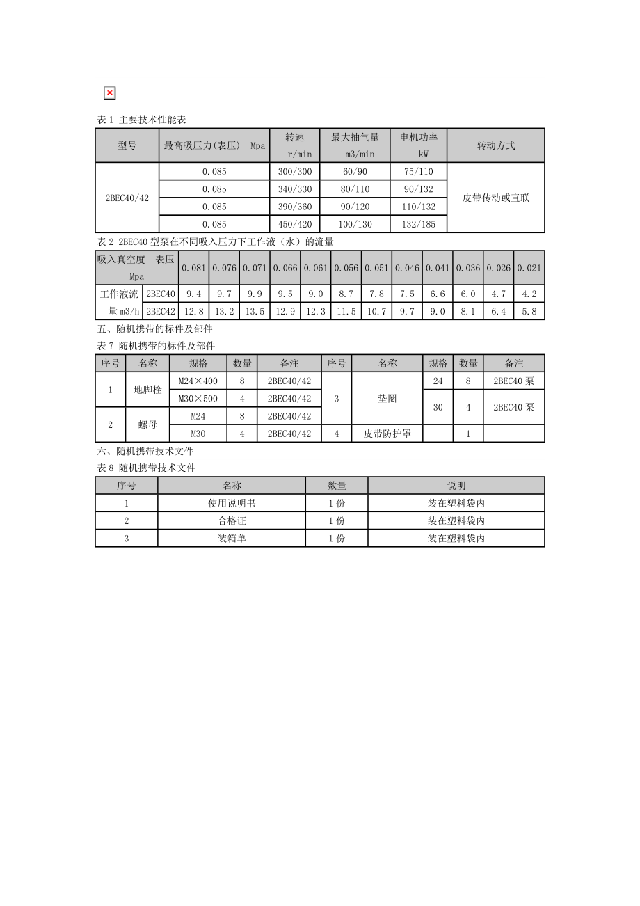 沈阳光造纸机械有限公司2BEC系列水环式真空泵使用说明书.doc_第2页