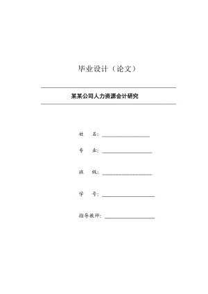 人力资源会计研究毕业论文.doc