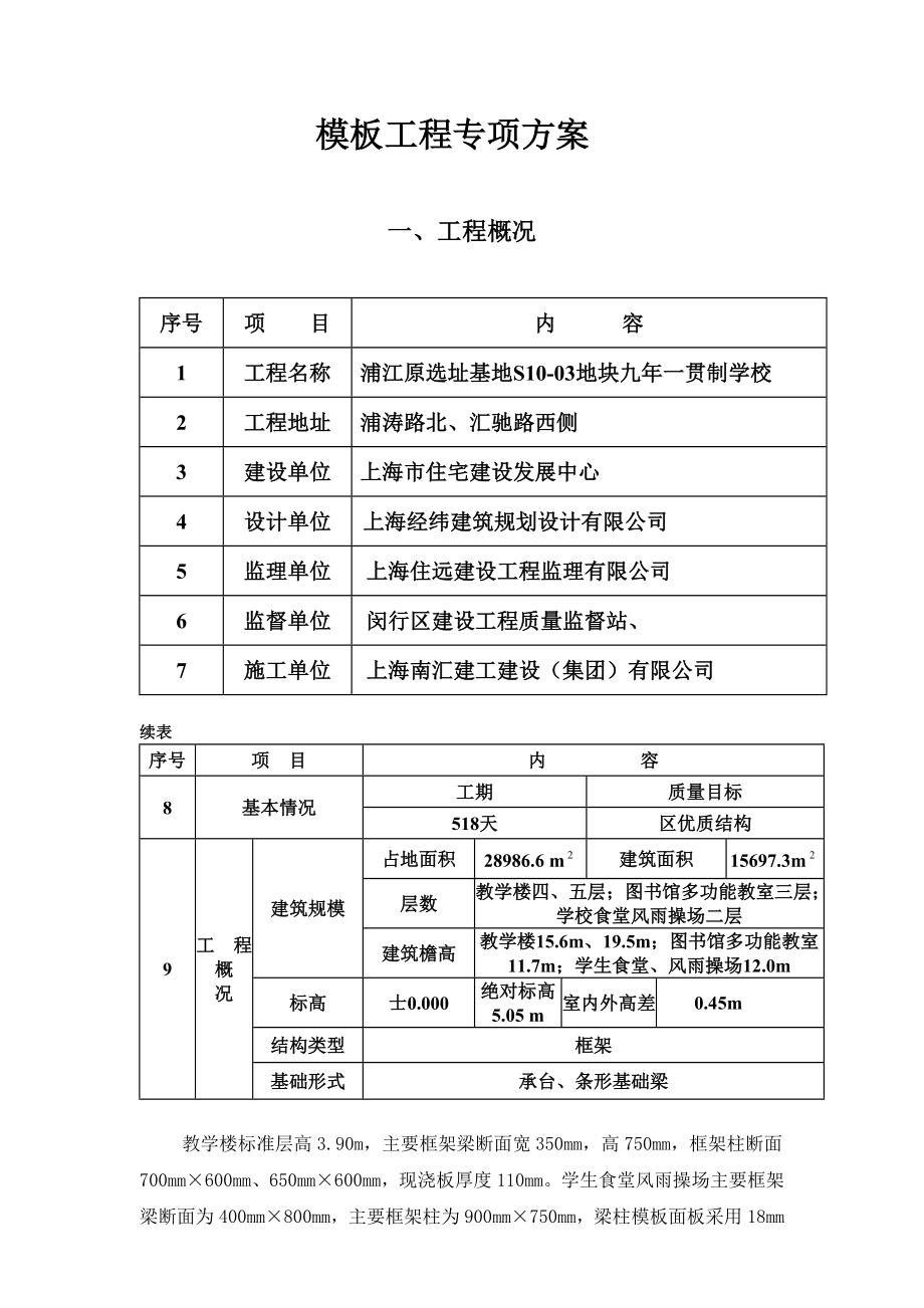 S1003浦江模板工程施工方案.doc_第1页