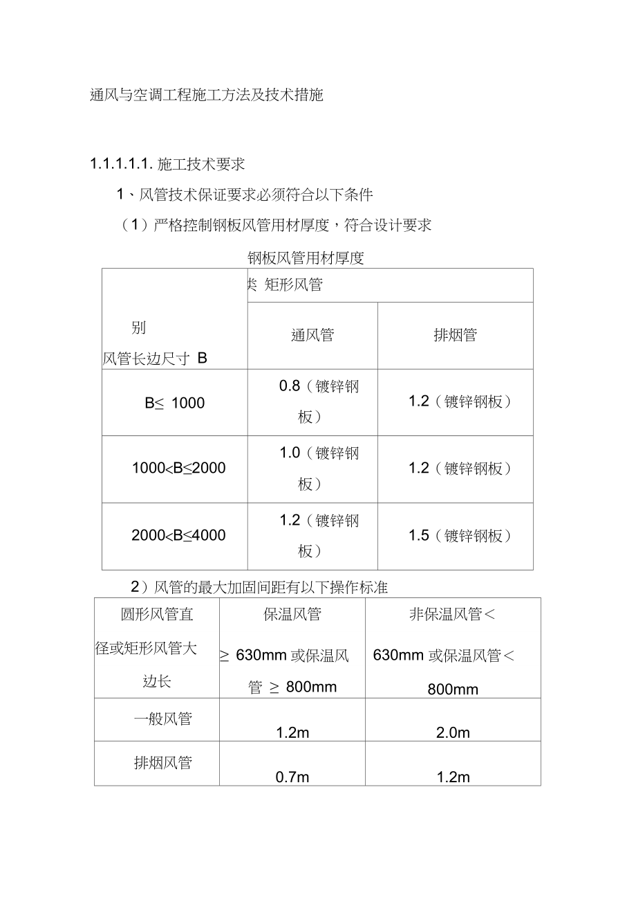 通风与空调工程施工方法及技术措施.docx_第1页