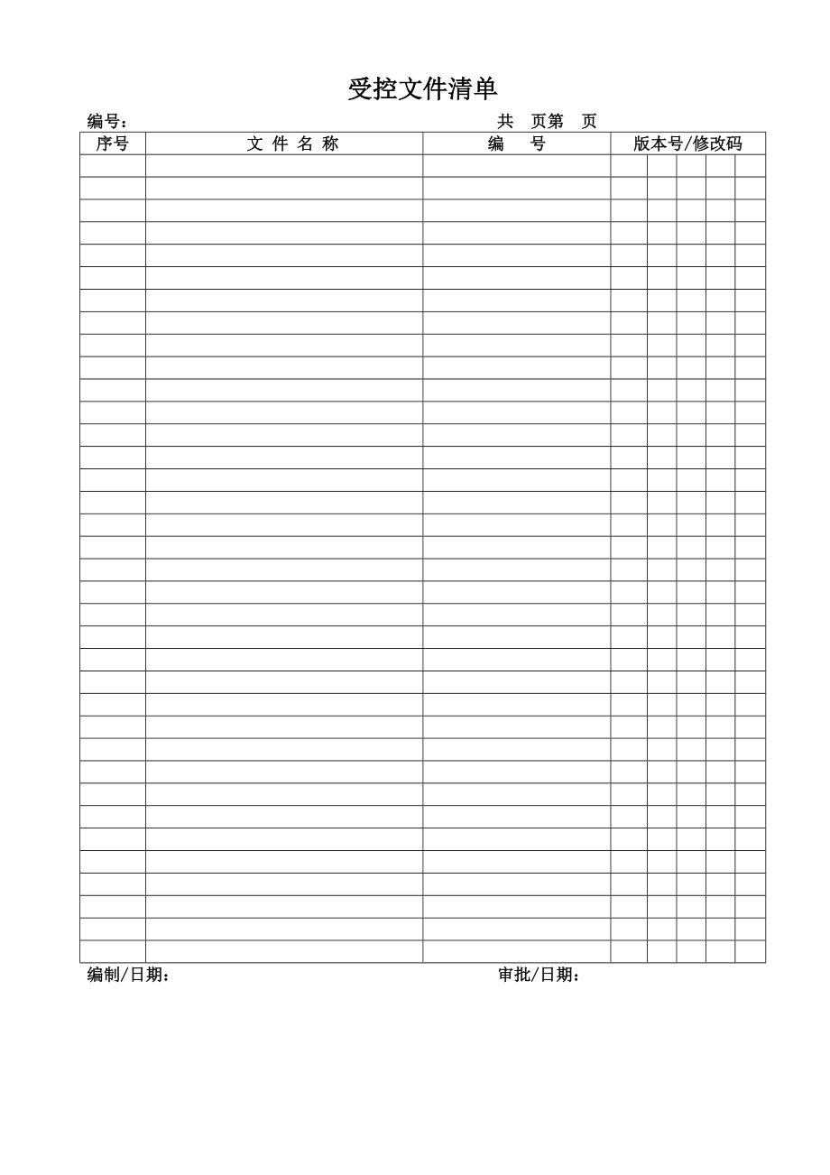 ISO9001[全套]表格清单.doc_第1页