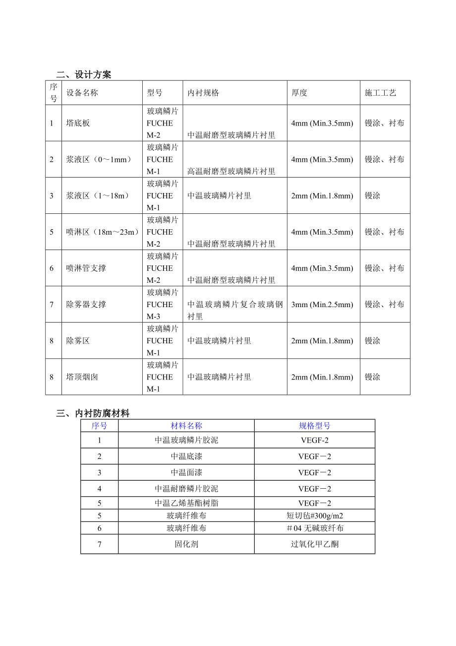 脱硫塔玻璃鳞片防腐施工组织设计分析.doc_第3页