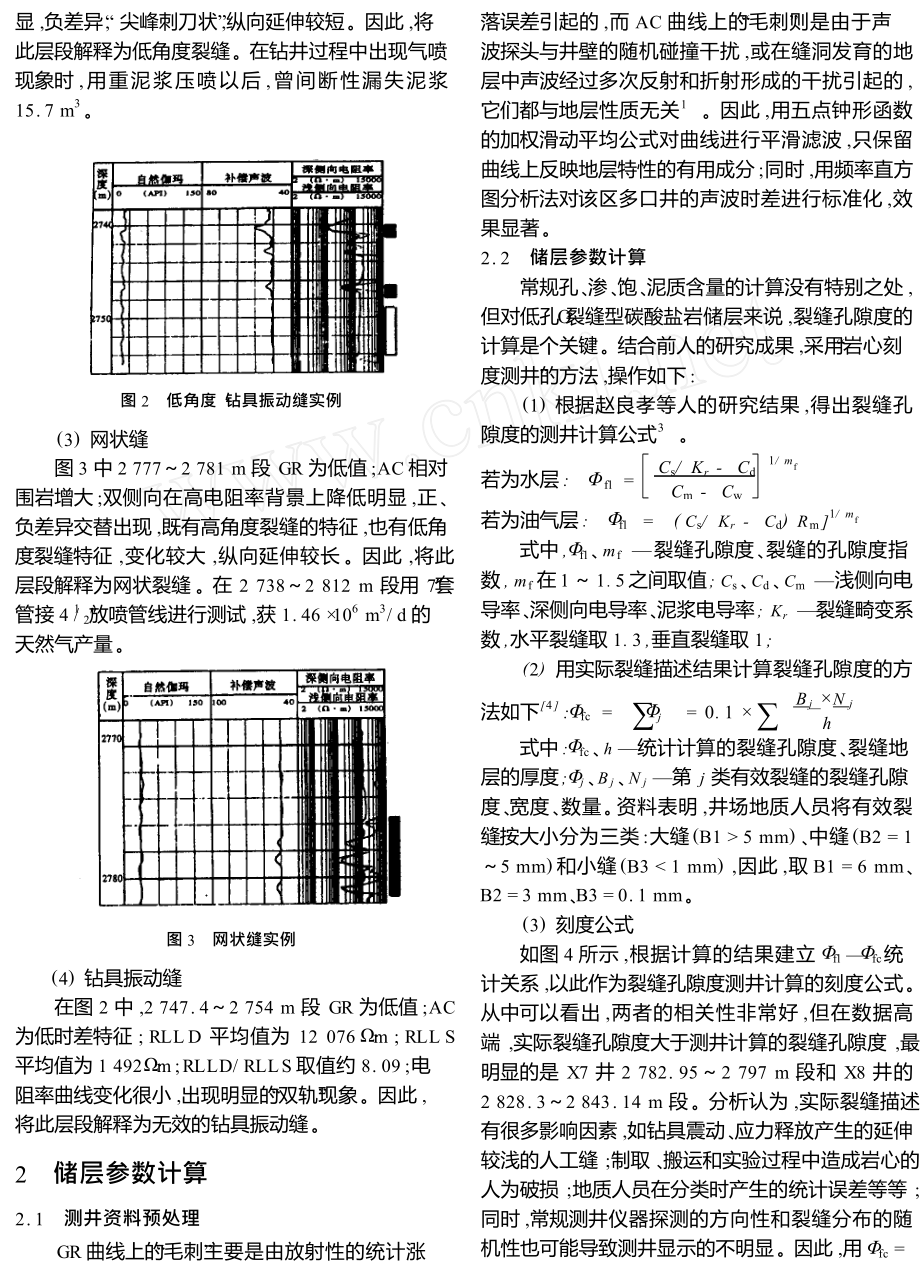 低孔裂缝型碳酸盐岩储层常规测井评价研究.doc_第2页