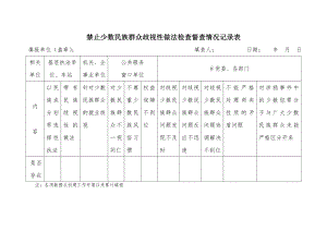 禁止针对少数民族群众歧视性做法检查督查情况记录表.doc