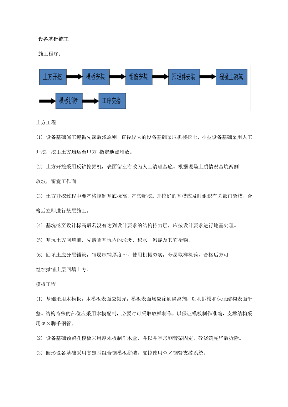 设备基础施工工艺(工程部).doc_第1页