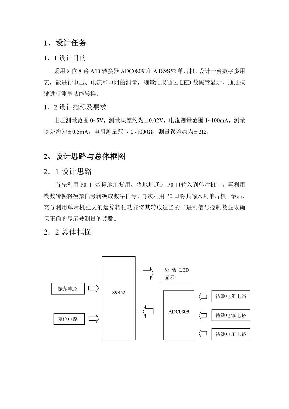 简易数字万用表设计毕业设计1.doc_第2页