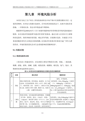 环境影响评价报告公示：橡胶促进剂DPG及千精制DPG第九章环境风险评价环评报告.doc