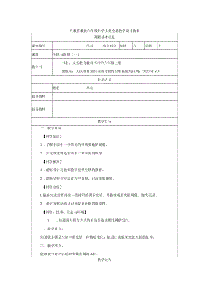 人教鄂教版六年级科学上册全册教学设计教案.docx