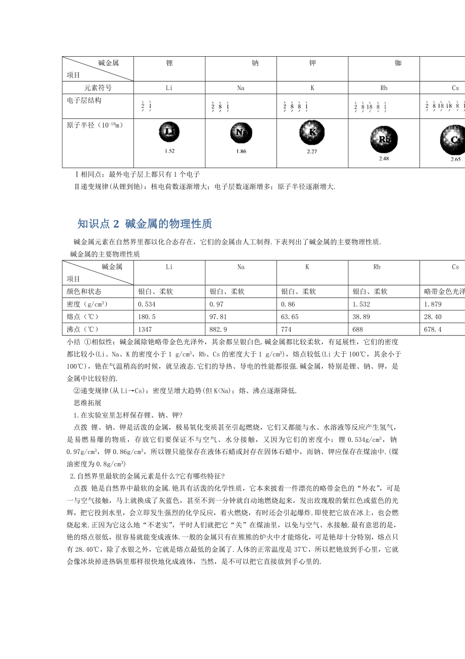 高一化学《碱金属元素》知识点详解.doc_第2页