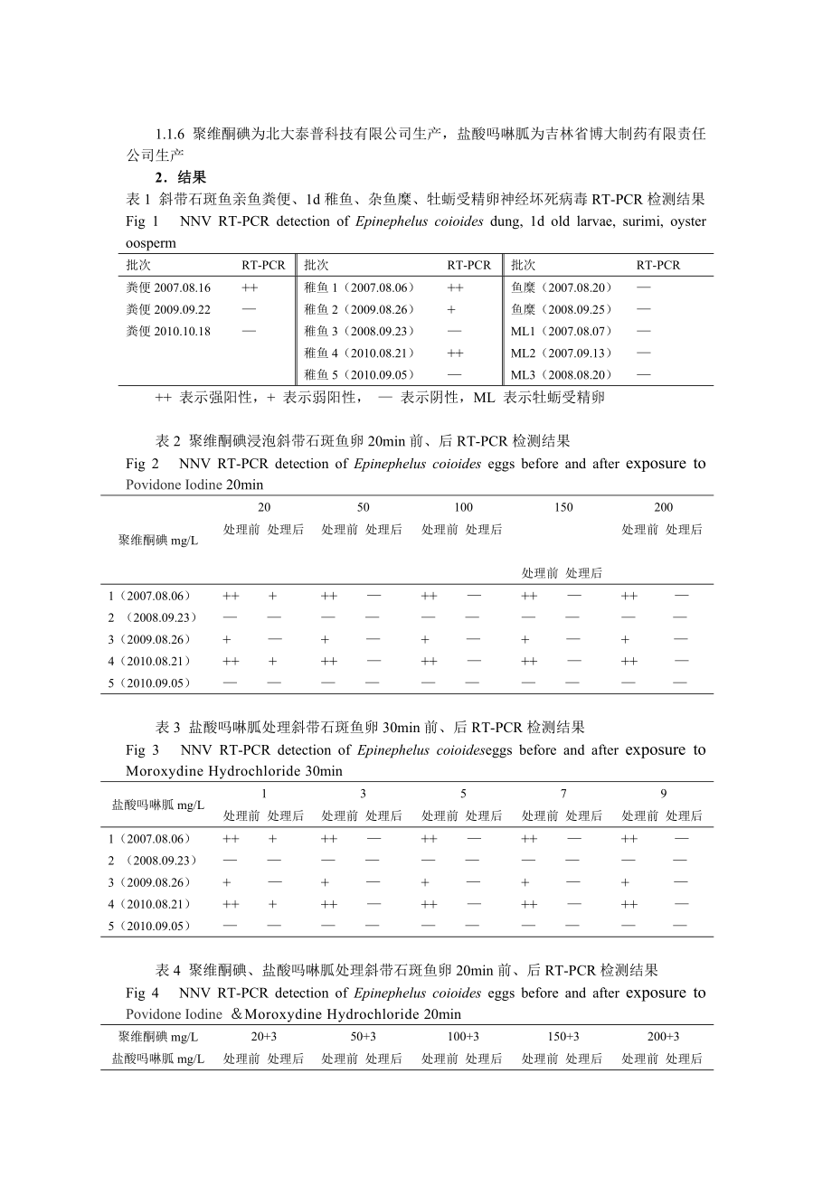 毕业论文（设计）石斑鱼神经坏死病毒传播途径阻断的初步研究09634.doc_第2页