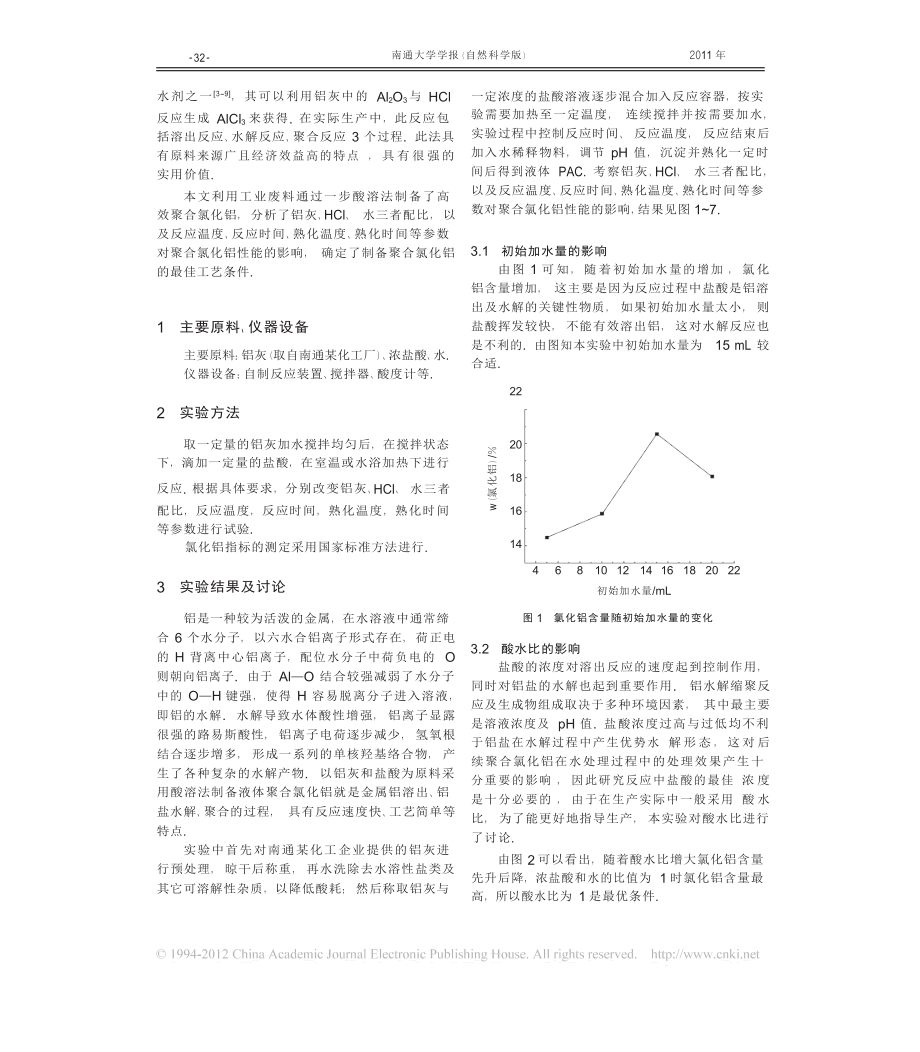 利用铝灰制备聚合氯化铝工艺参数的优化.doc_第2页