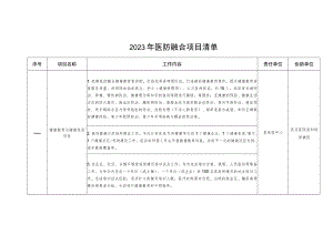 2023年医防融合项目清单.docx