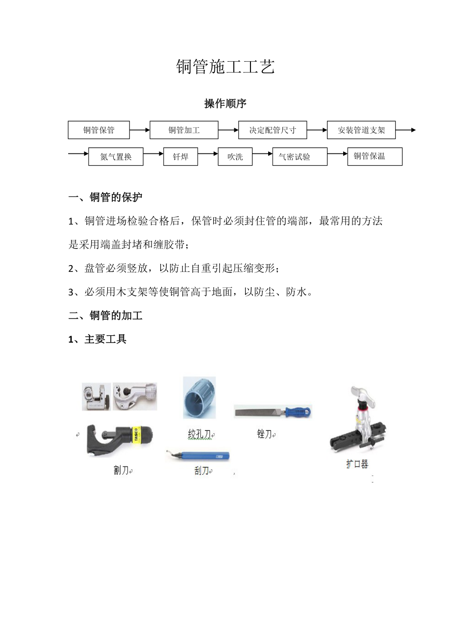 铜管施工安装工艺.docx_第1页