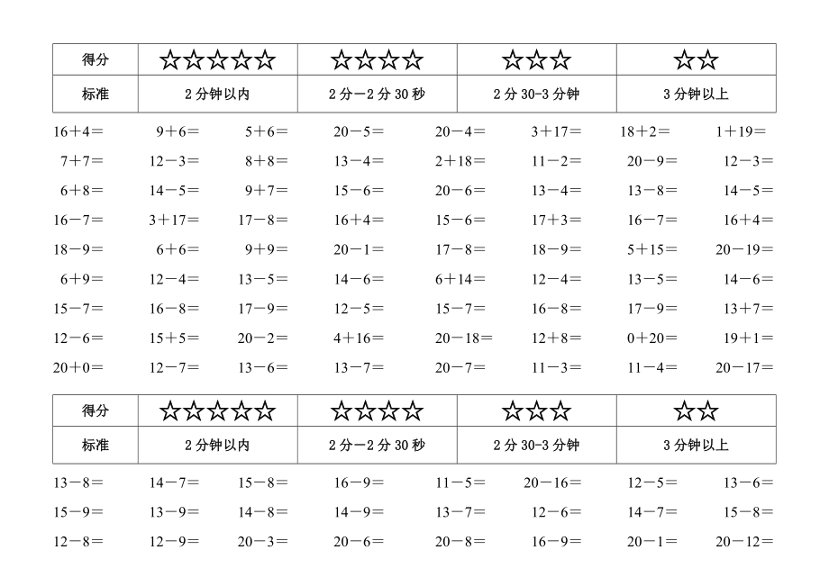 20以内进退位加减法练习可以.doc_第2页