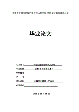 农村公路养管现状及发展毕业论文.doc