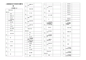 七年级上册英语单词默写表.doc