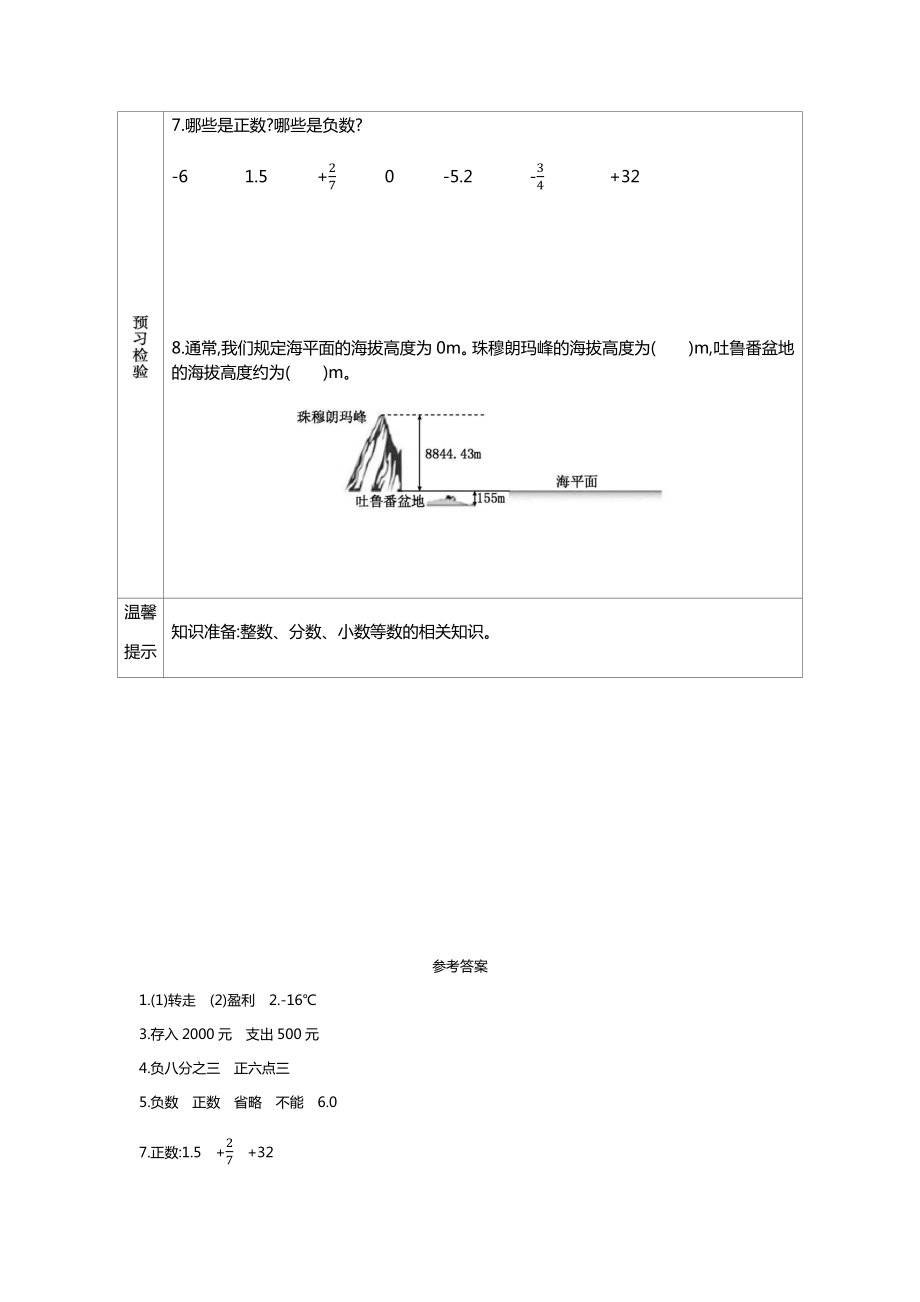 【精编版】人教版六年级数学下册全册《课前预习单》.docx_第2页