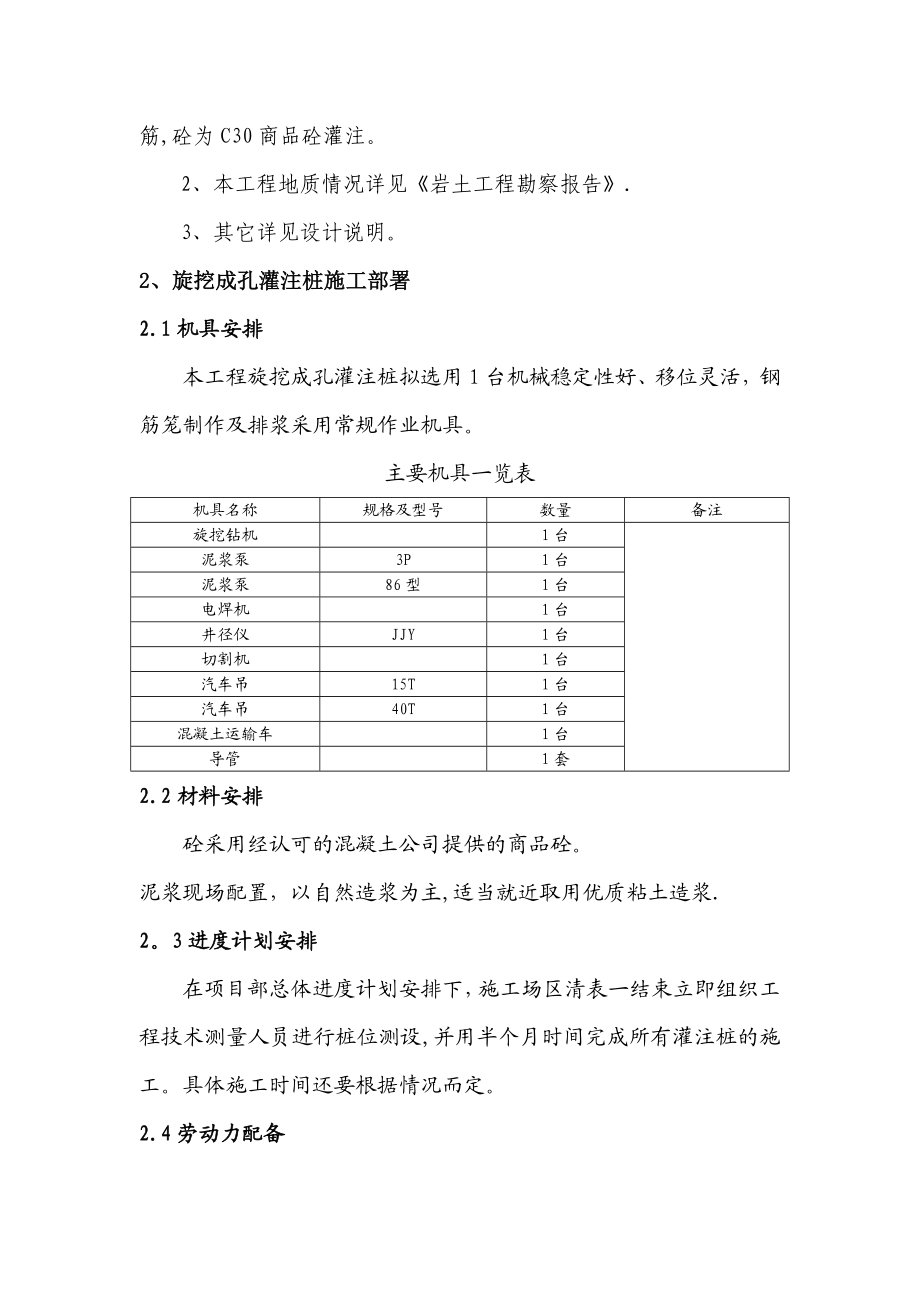 钻孔灌注桩及旋喷桩施工方案要点.doc_第2页