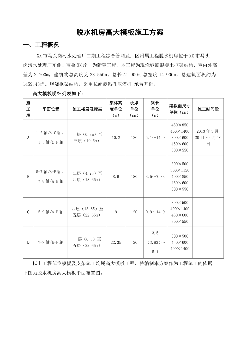 铁军文化馆高大模板施工方案(年后修改).doc_第1页