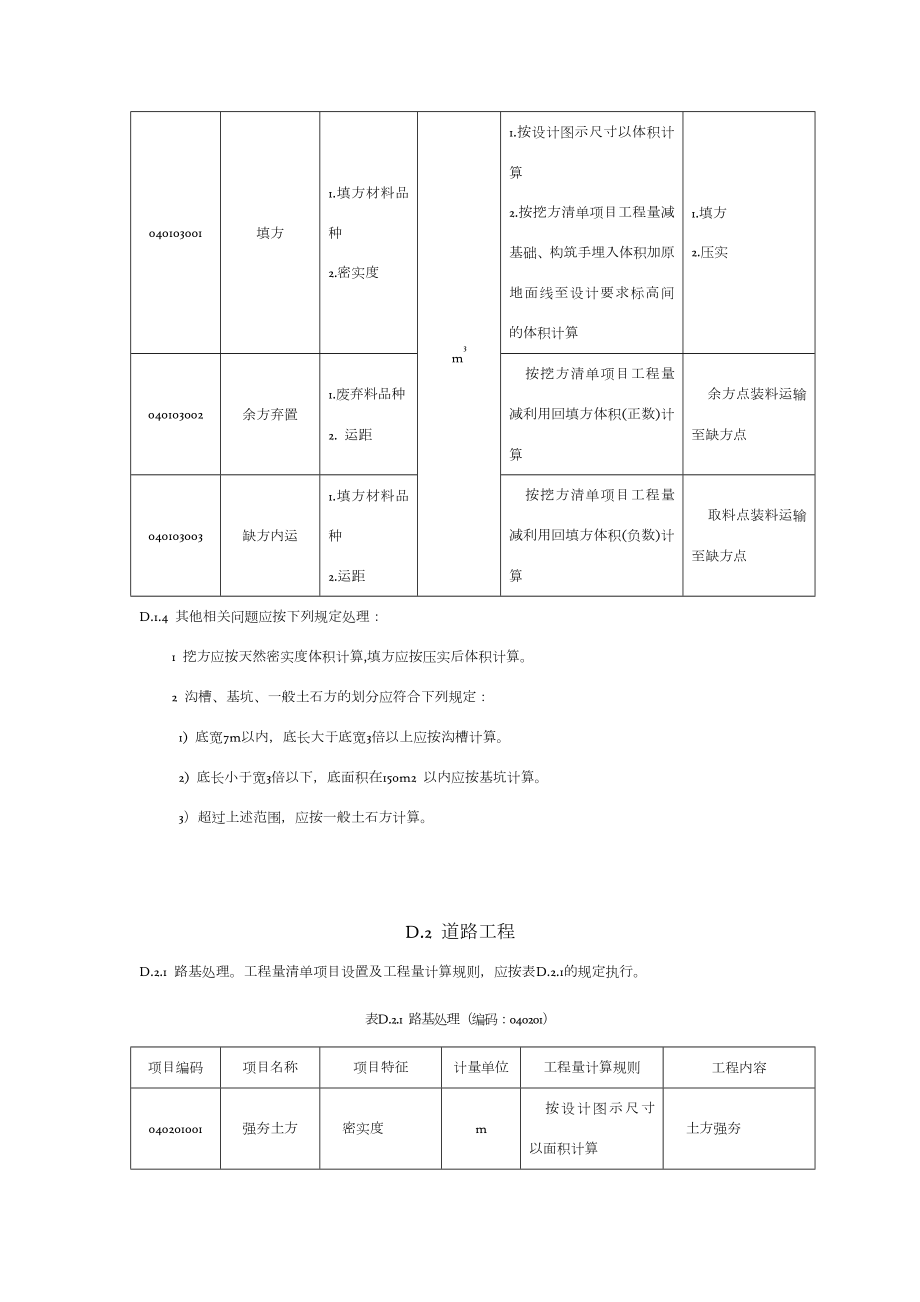 附录D-市政工程工程量清单项目及计算规则.doc_第3页