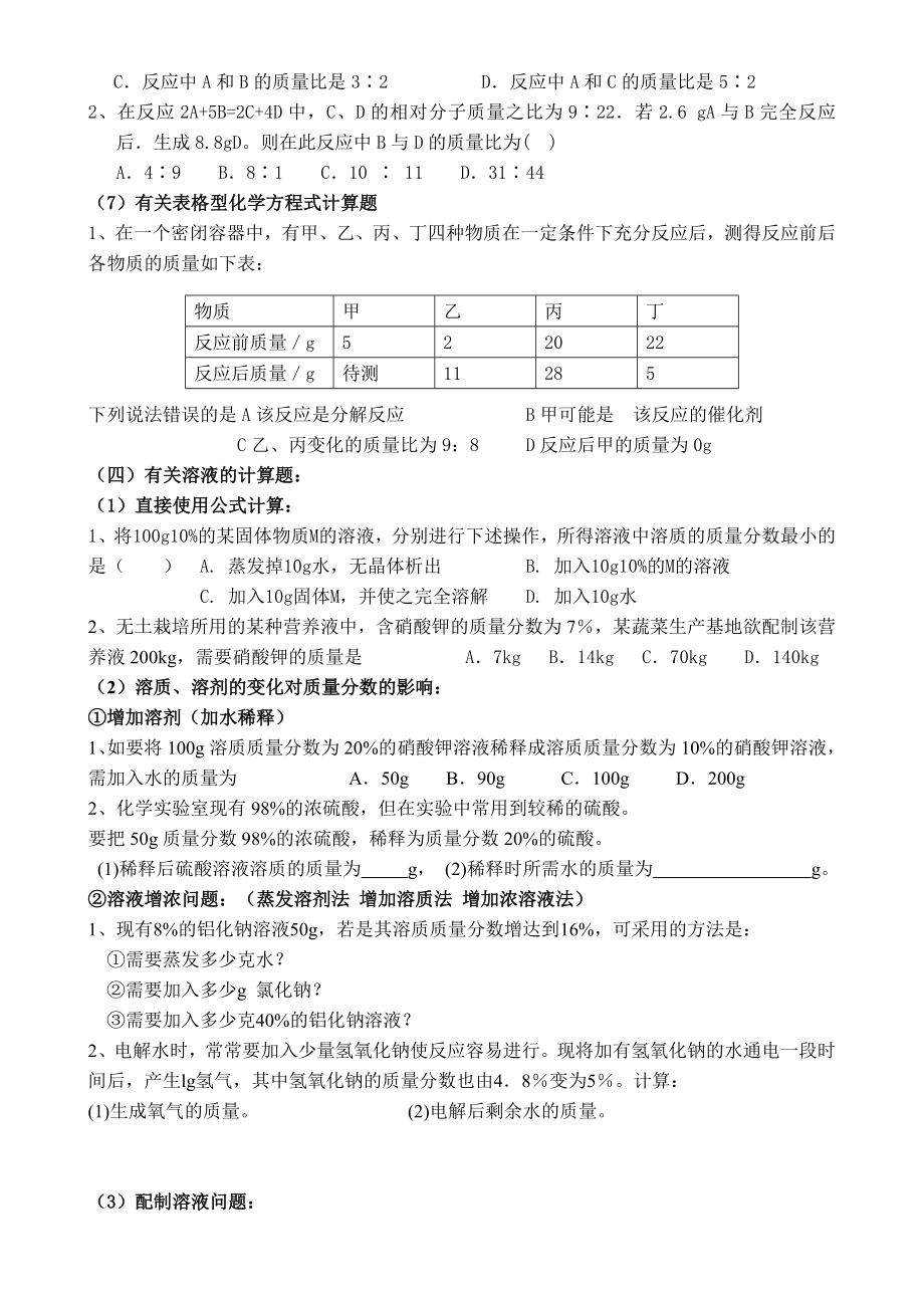 初中化学计算题大全.doc_第3页