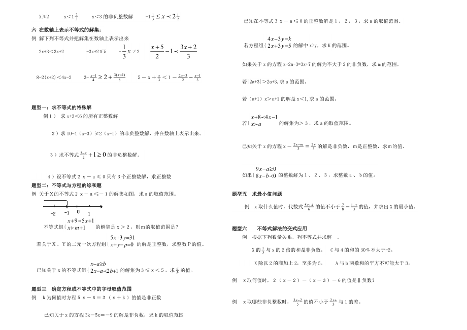 七年级一元一次不等式知识点及典型例题.doc_第2页