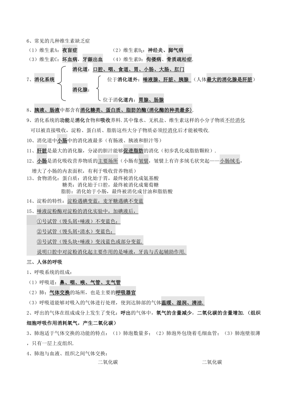 人教版七年级生物下册知识点归纳.doc_第2页