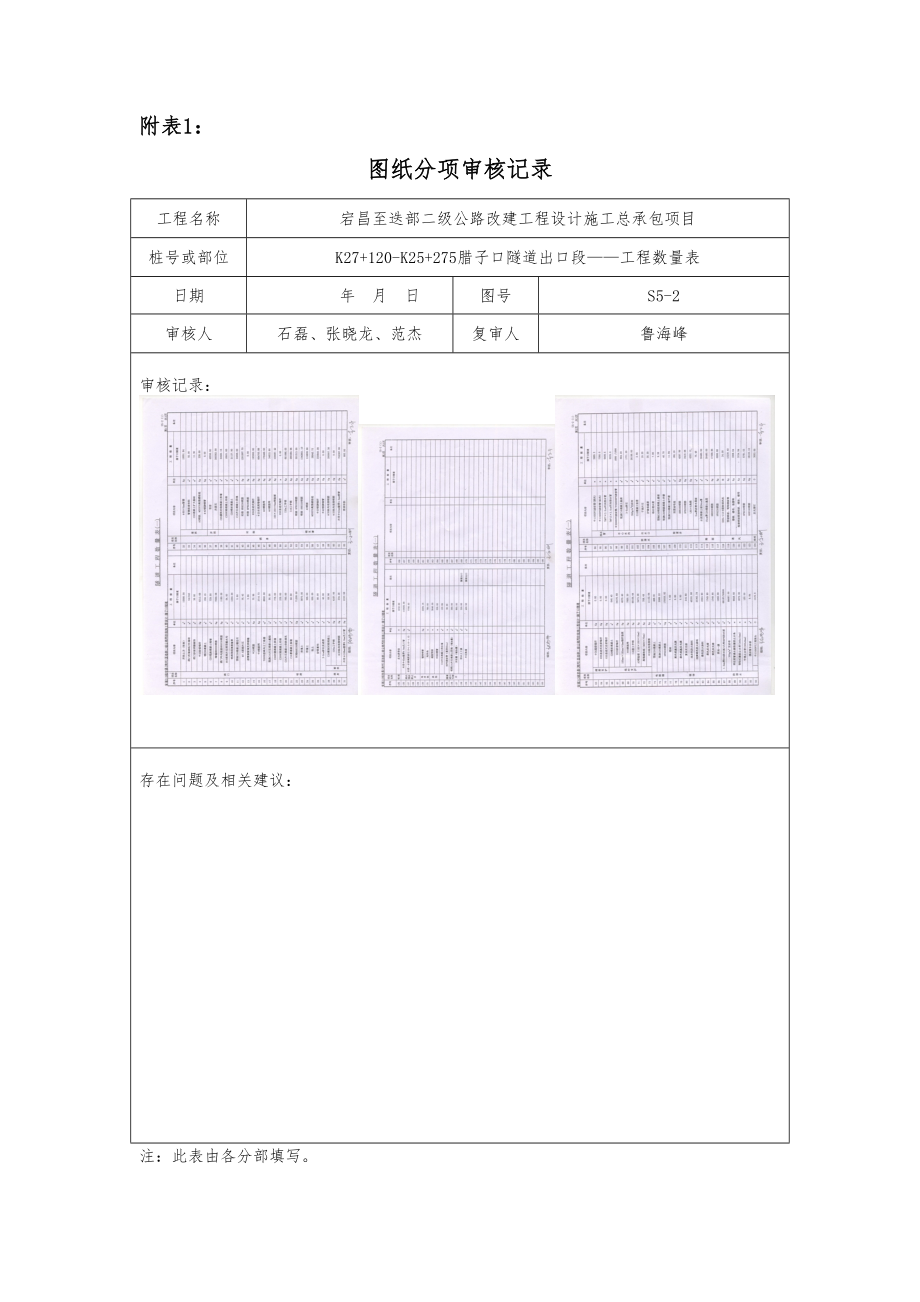 隧道工程—图纸分项审核记录.doc_第2页