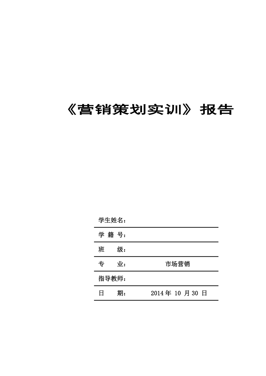 营销策划实训报告.doc_第1页