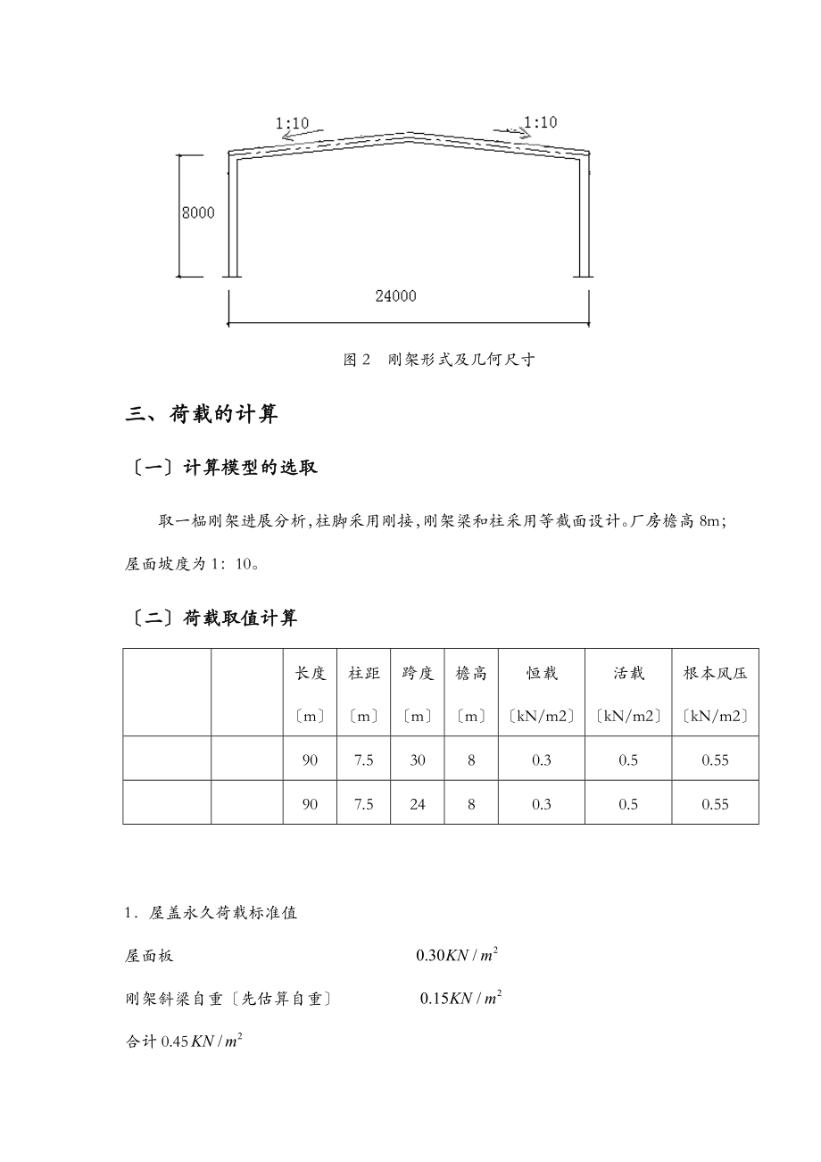 钢结构课程设计报告(门式钢架).doc_第2页