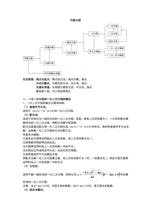 八年级下-2-代数方程知识点及应用题.doc