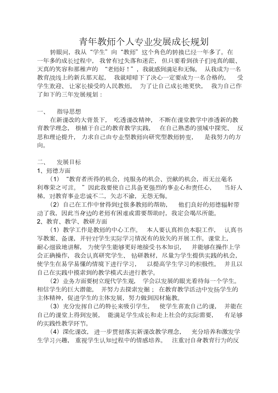 青年教师个人专业发展三年规划.doc_第3页