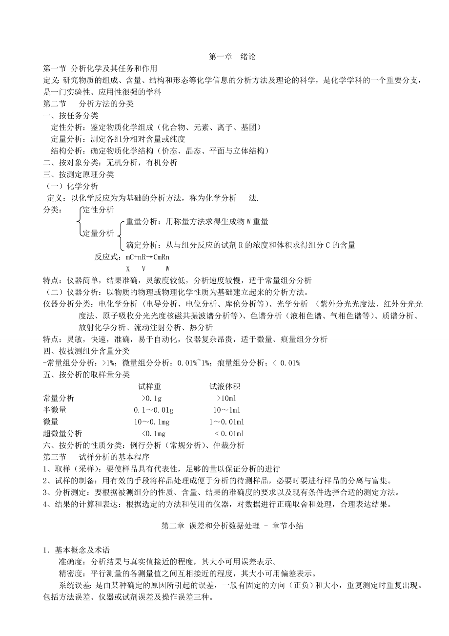 分析化学知识点总结汇总.doc_第1页