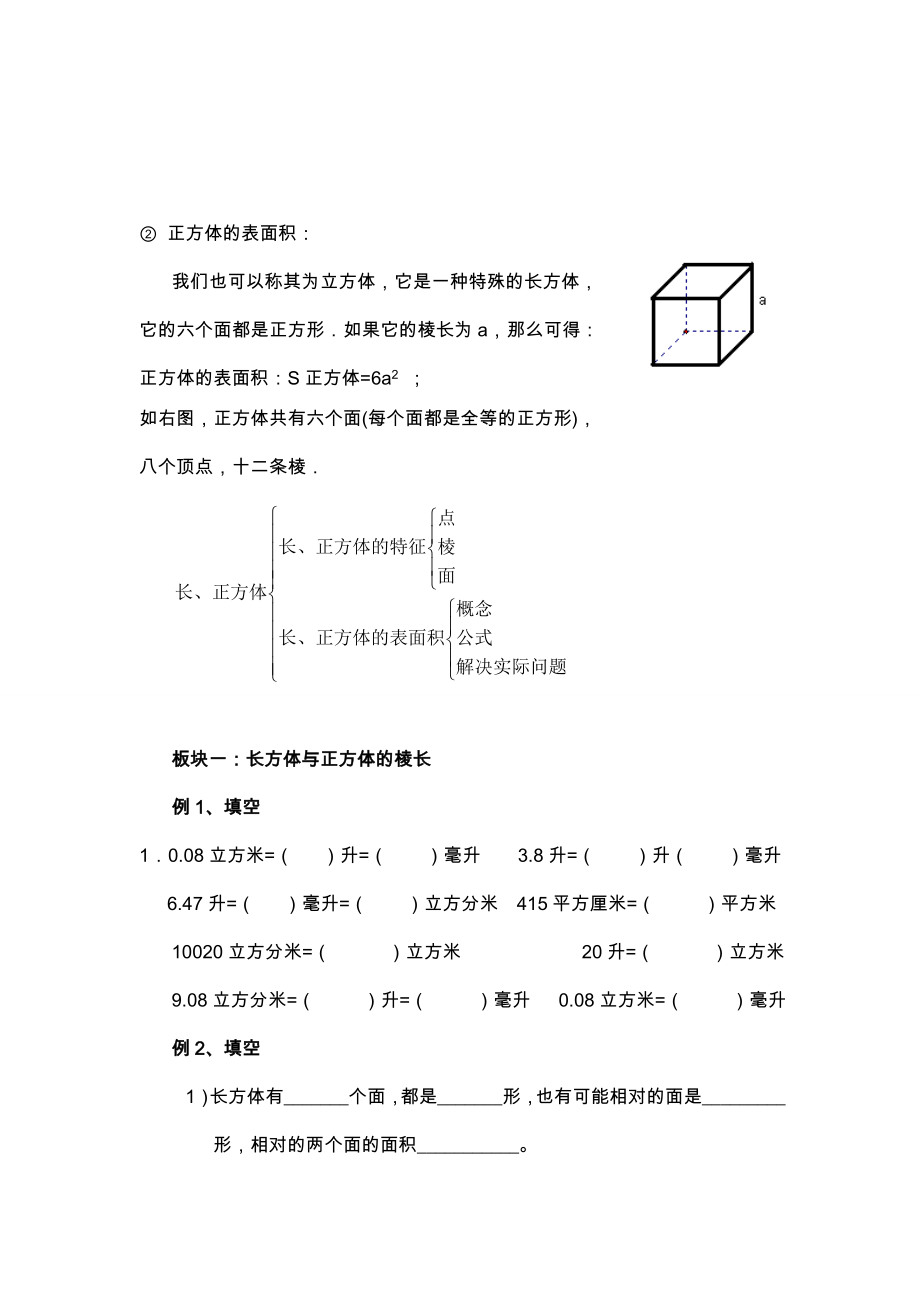 五年级长方体正方体表面积体积培优提高重难点.doc_第2页