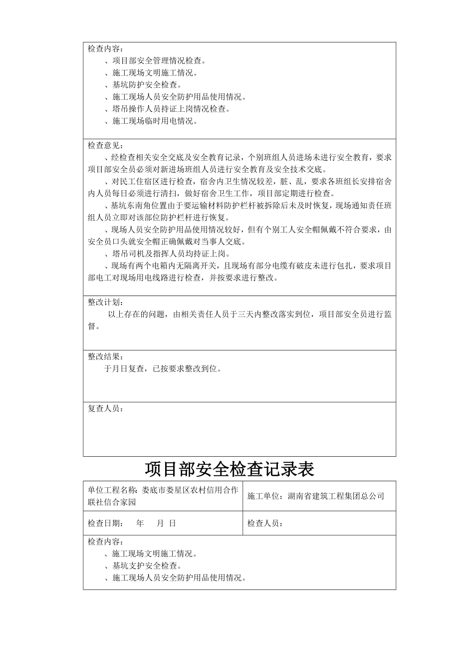 项目工程部安全检查记录表.doc_第2页