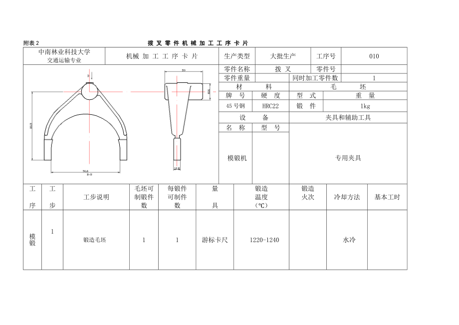 三四档换挡拨叉加工工艺卡片.doc_第3页