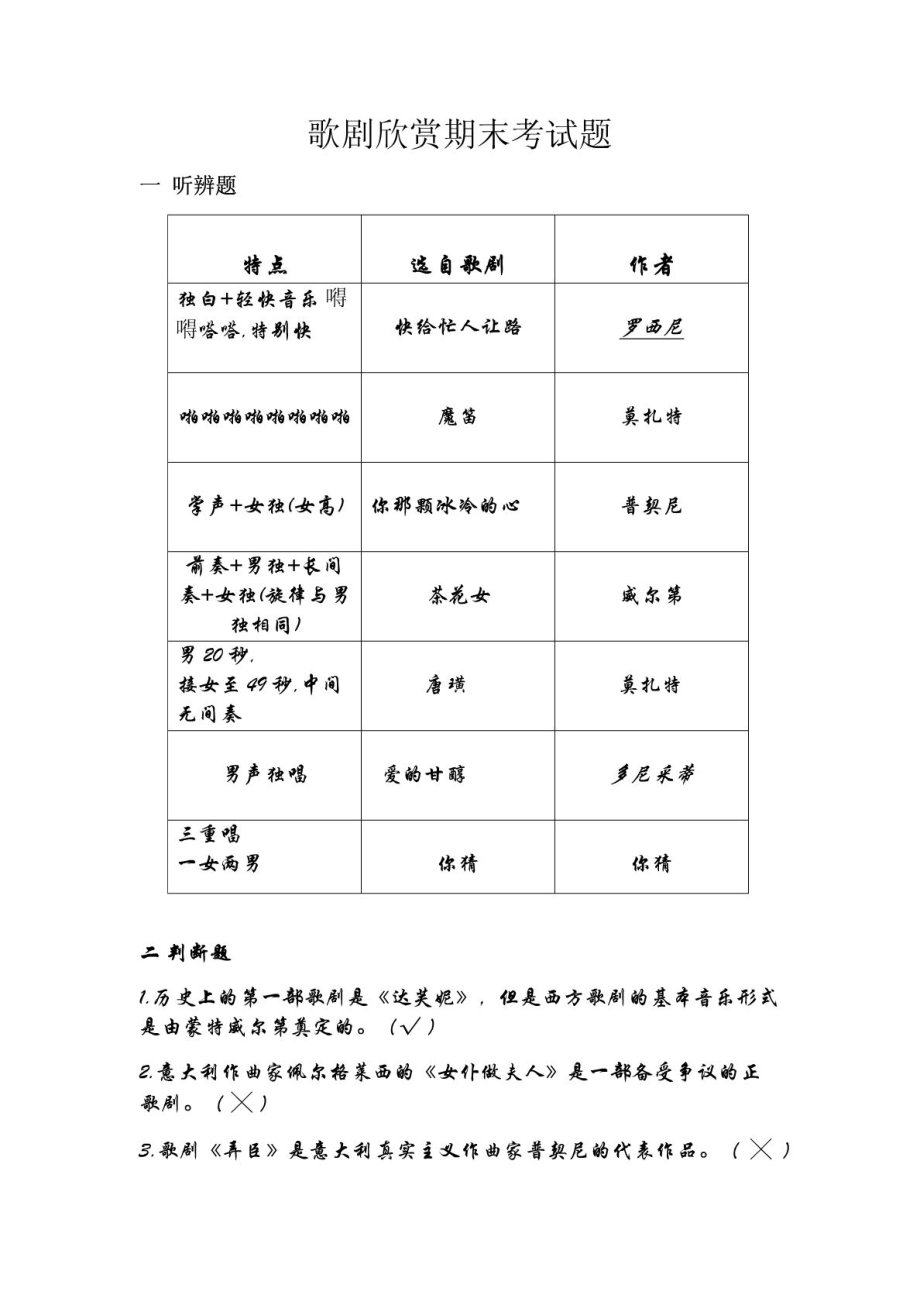 歌剧欣赏期末复习题.doc_第1页