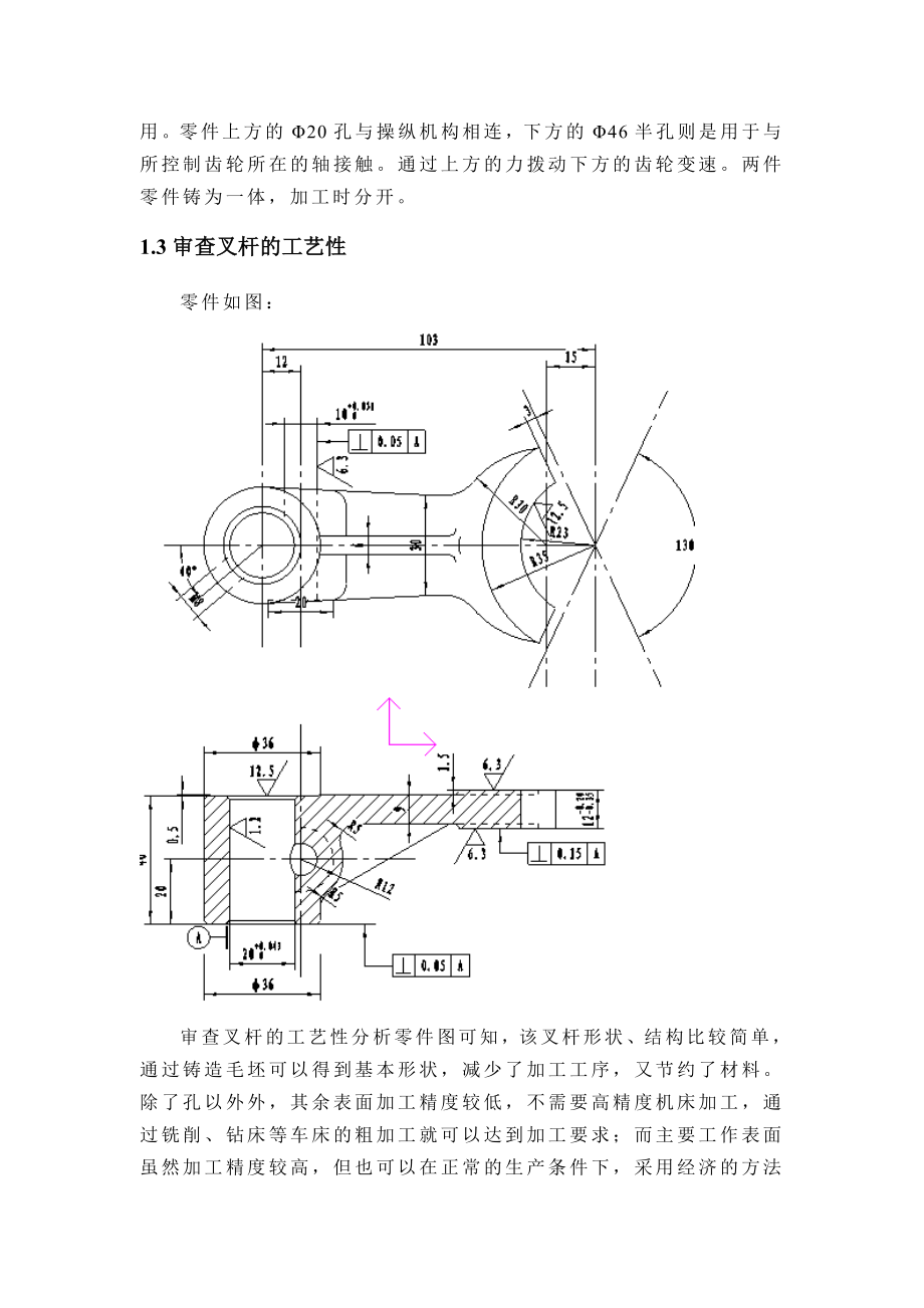 叉杆零件的加工工艺规程及加工孔Φ20的专用夹具设计说明书.doc_第2页