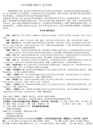 电大古代诗歌与散文学习资料小抄.doc