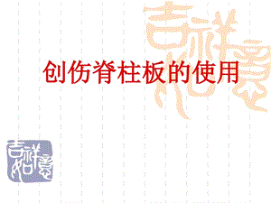 创伤脊柱版的使用课件.ppt